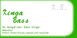 kinga bass business card